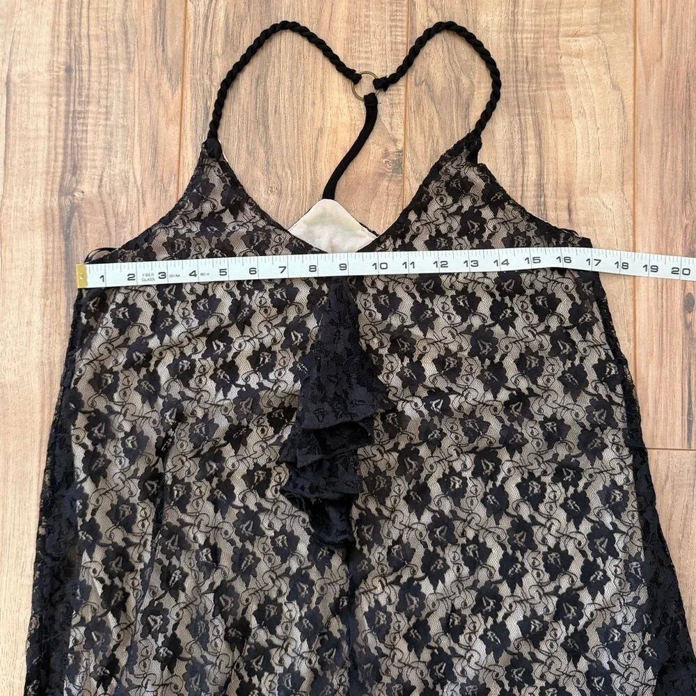 Nine Bird Black Lace Cord Strapy Razorback Dressy Shirt Size M NWT from Buckle - Picture 9 of 10